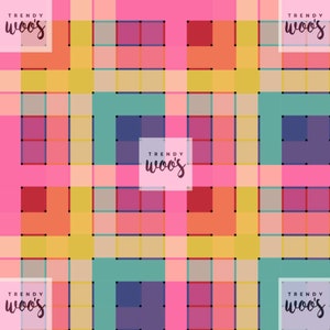 Rainbow Vintage Retro Check Seamless Pattern / Fabric Design / Surface Pattern / Digital Paper / Digital Download / Digital Pattern
