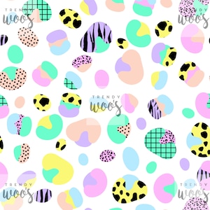 Abstract Animal Print Leopard Cheetah 80s 90s Y2k Kawaii Pastel Seamless Pattern / Fabric Design / Surface Pattern / Digital Pattern