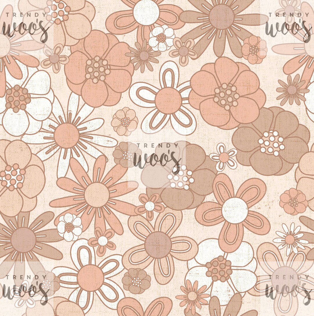 70s Floral Flowers Vintage Pretty Pastel Boho Retro Muted Seamless ...