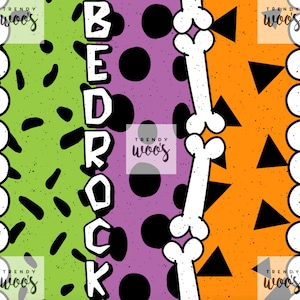 Bedrock Retro Vintage TV Seamless Pattern / Fabric Design / Surface Pattern / Digital Paper  / Digital Download /Digital Pattern