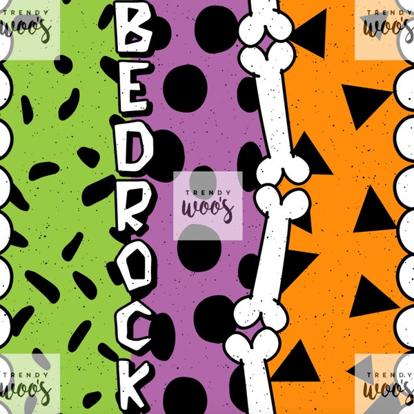 Bedrock Retro Vintage TV Seamless Pattern / Fabric Design / Surface Pattern / Digital Paper  / Digital Download /Digital Pattern