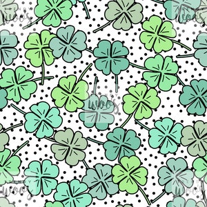 St Patricks Day Shamrock Irish Clover Luck Patriotic Seamless Pattern / Fabric Design / Surface Pattern / Digital Paper / Digital Pattern