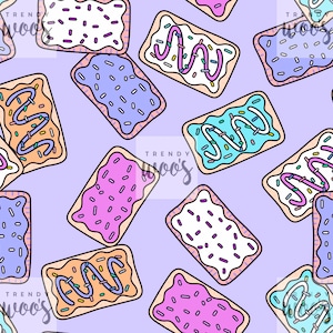 Tart Sweets Candy American Food Pastel Kawaii Seamless Pattern / Fabric Design / Surface Pattern / Digital Pattern / Digital Pattern