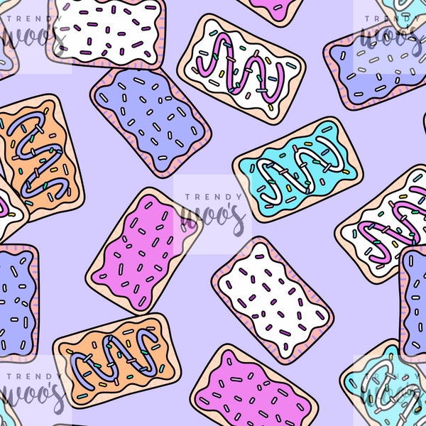 Tart Sweets Candy American Food Pastel Kawaii Seamless Pattern / Fabric Design / Surface Pattern / Digital Pattern / Digital Pattern