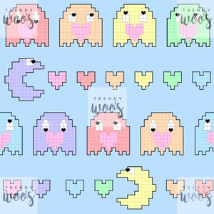 Patrón sin costuras de juego retro de los años 80 y 90 con corazones de amor, arcoíris y San Valentín en colores pastel / Diseño de tela / Patrón de superficie / Patrón digital