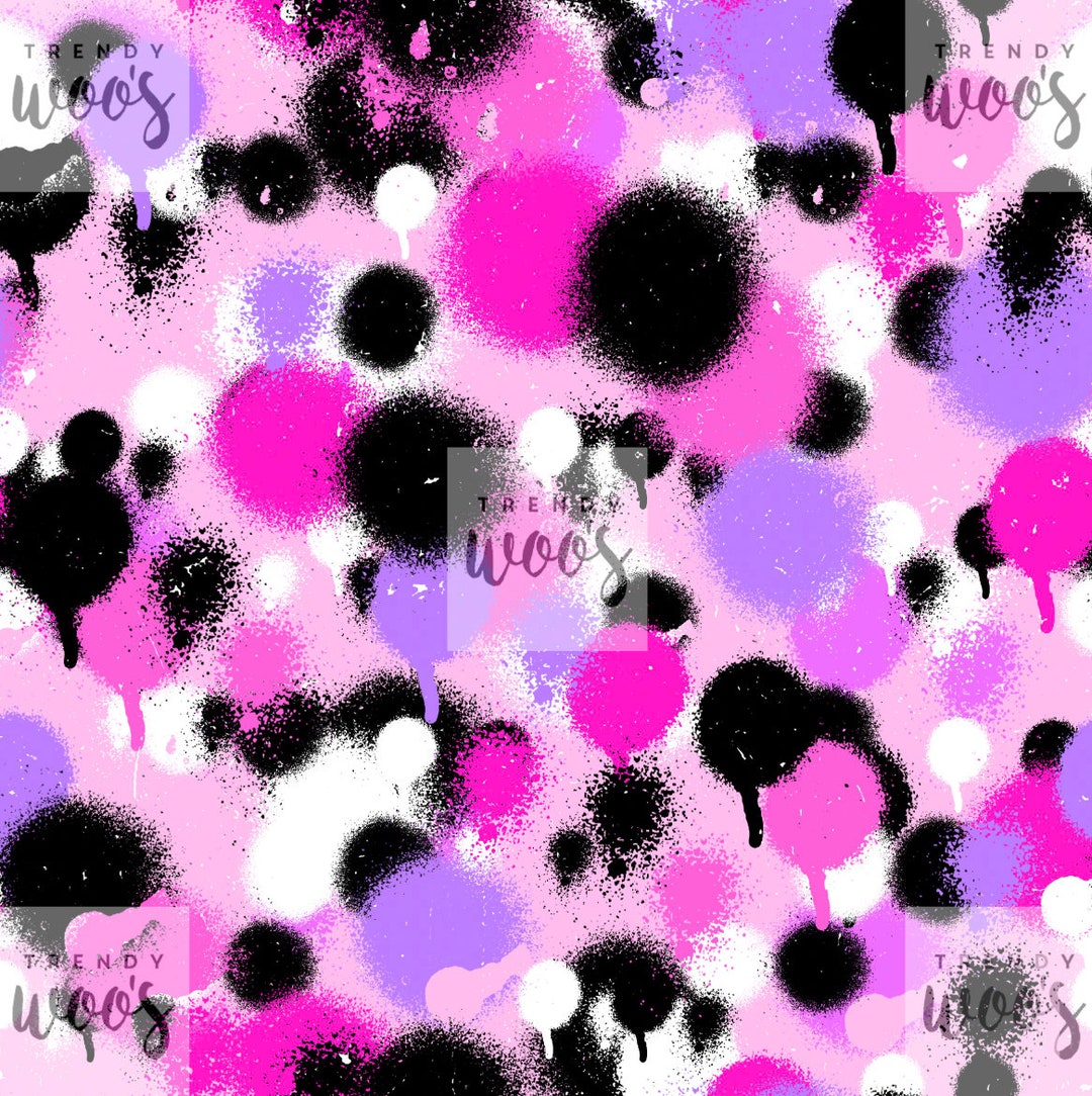 Pink Retro Punk Graffiti Spray Paint Geometric Fashion Trendy / Fabric ...