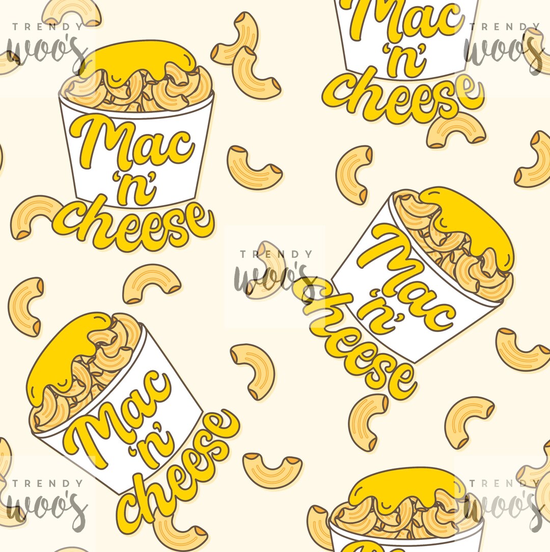 Mac and Cheese Macaroni Pasta Unisex Food Seamless Pattern / Fabric ...