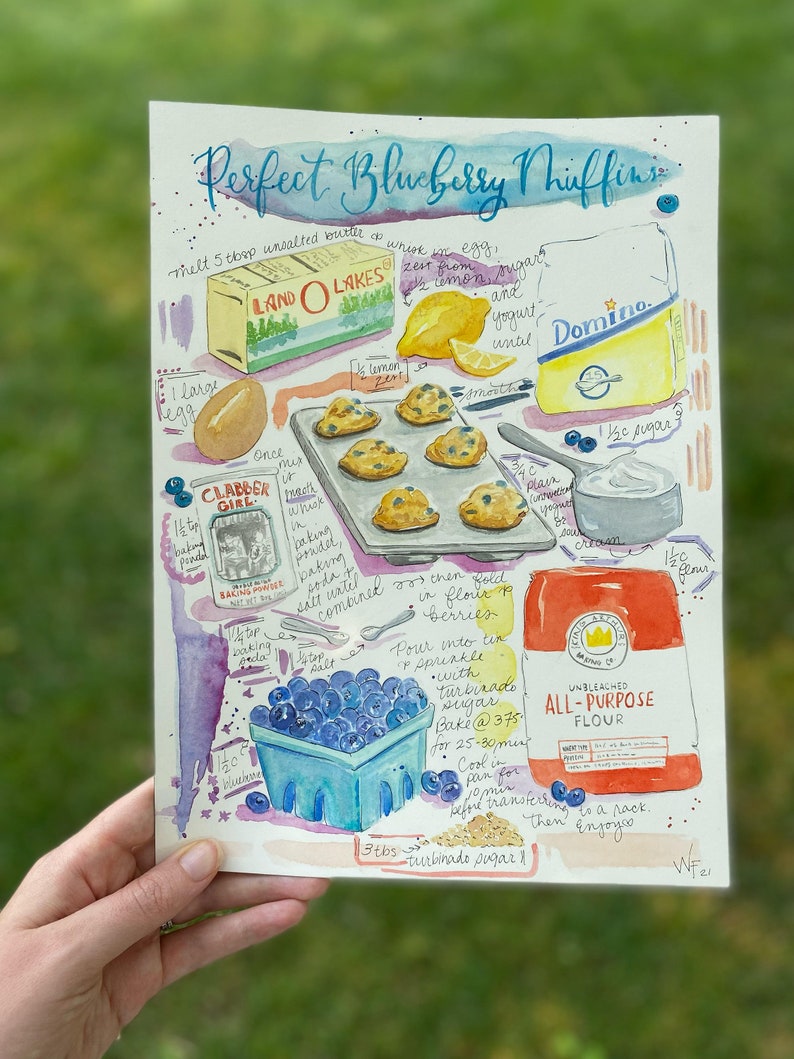 Hand Painted Recipe Watercolor & Customized image 10