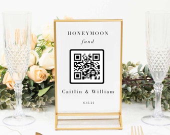 Honeymoon Fund QR Code Wedding Sign