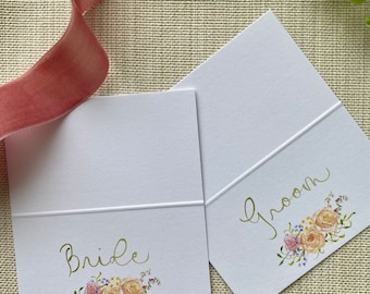 25 pack Wedding Escort Cards (Spring Floral Accent)