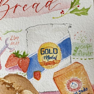 Hand Painted Recipe Watercolor & Customized image 5