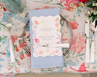 Hand painted Watercolor Wedding Menu