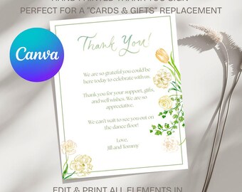 Wedding Thank You Sign: Editable Digital Download