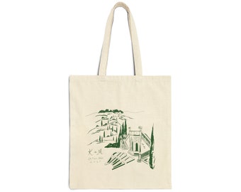 La Foce - Line Drawing on Cotton Canvas Tote Bag