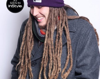 Satin Lined Beanies for Locs & Long Hair - Purple / Skull cap / Beanie hat / Beanie cap / Winter hat/ Slouchy Hat / Satin lined cap