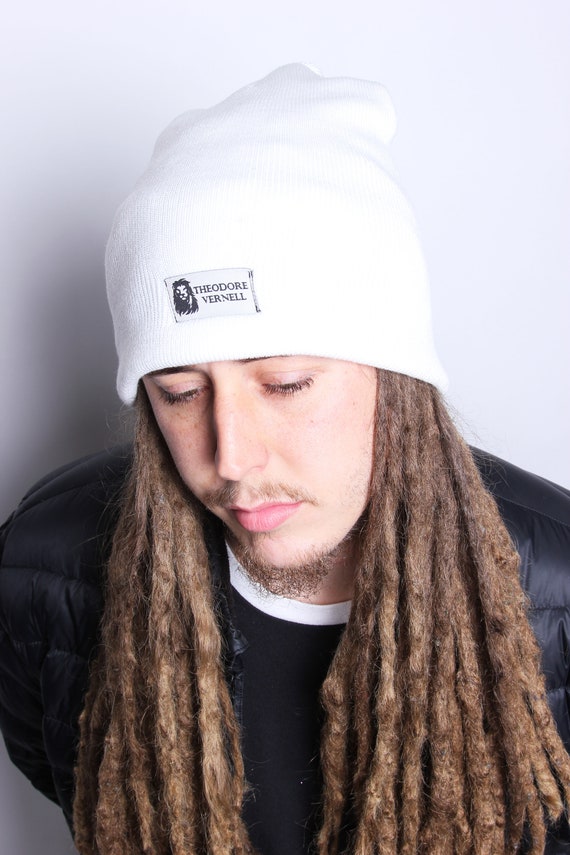 Satin Lined Beanies For Locs Long Hair White Skull Cap Etsy