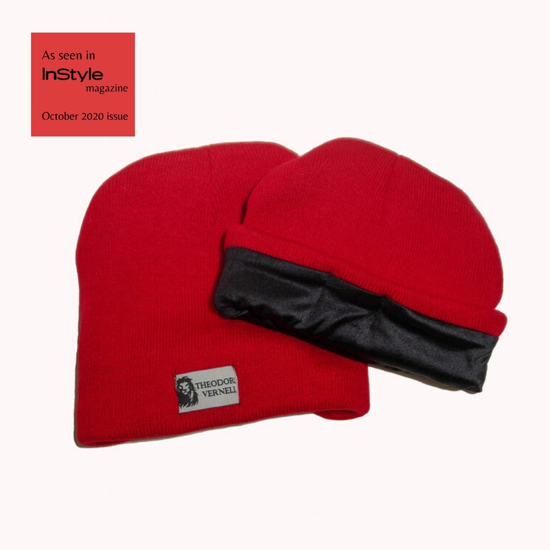 Satin Lined Beanie for Bald Heads Red / Skull cap / Beanie Etsy