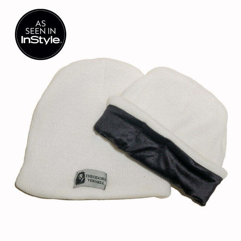 Satin Lined Beanie for Bald Heads White / Skull cap / Beanie Etsy