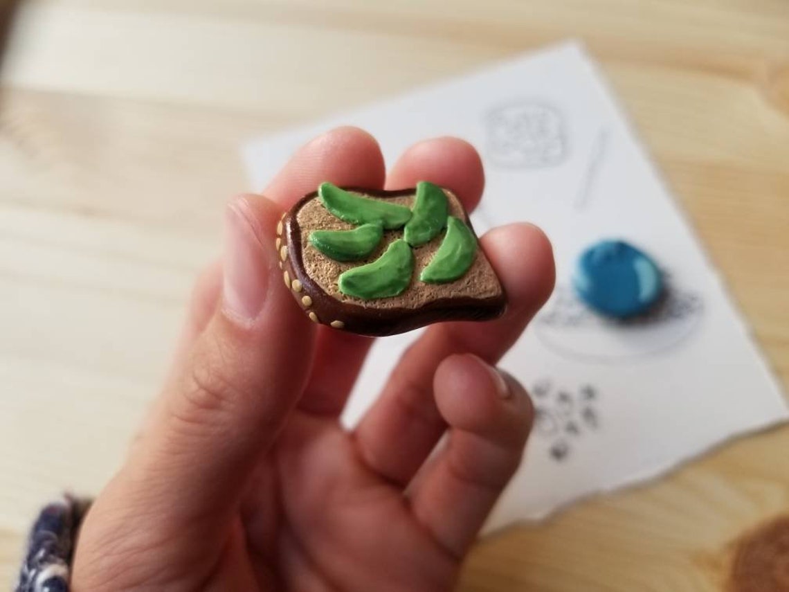 Handmade polymer clay avocado toast and blueberry Etsy