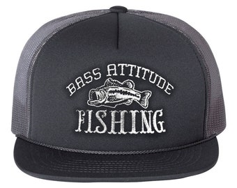 Bass Attitude Fishing Logo - Embroidered Snap-back Foam Trucker Cap