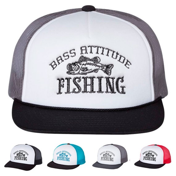 Bass Attitude Fishing Logo - Embroidered Snap-back Foam Trucker Cap