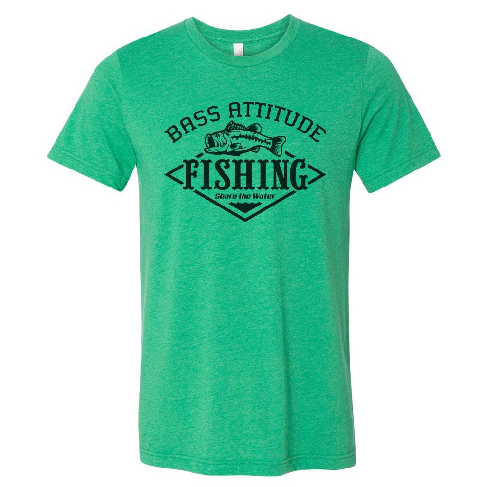 Bass Attitude Fishing Logo - Screen Printed Dual blend T-Shirts