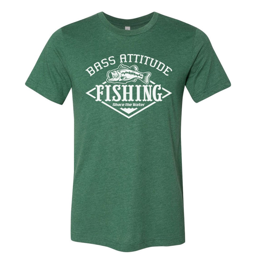 Bass Attitude Fishing Logo Unisex Short Sleeve Jersey Tee Dual