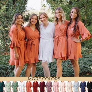 Wedding Bridesmaid Robes | Bridesmaid Gifts | Bridal Party Robes |Personalized Wedding Bridal Robes | Bridesmaid Proposal (Ruffle Robe)