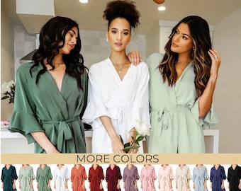 Valentine's day gifts for her| Satin Robes for wide | Bridesmaid Robes|Gift for mom |Personalized Robes | Gifts for Girlfriend-(Ruffle Robe)