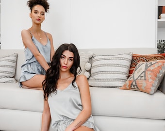 Bridesmaid Bridal Party Pajamas Camisole Set| Bridesmaid Proposal Gifts | Wedding Bridesmaid Pj Set| Bridesmaid Satin Cami Set- (Love Dust)