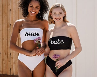 Bachelorette Party favors| Bridesmaid Bikini Gift Set| Personalized Bridesmaid Gifts | Bridal Party Swimwear| Honeymoon Bikini (Tube Bikini)