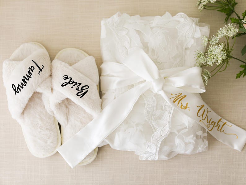 Lace Bridal Robe | Bride Robe | Bridesmaid Robe| Bridal Party Lace Bridal Shower Robe| Wedding Getting Ready Robe ( LEAF Bridal Robe ) image 3