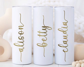 Bridesmaid Gifts Personalized Tumbler Bridesmaid Proposal Tumbler Bachelorette Party Gift Christmas Gift for her (Stainless Steel Tumbler)