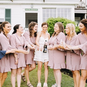 Bridesmaid Robes Bridesmaid Gifts Bridal Party Robes Personalized Wedding Robes Bride Robe Bridesmaid Proposal Gift Ruffle Robe image 9