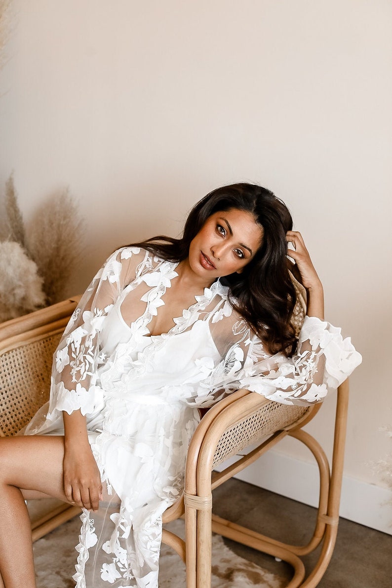 Etsy PoppylovePetal Lace Bridal Robe