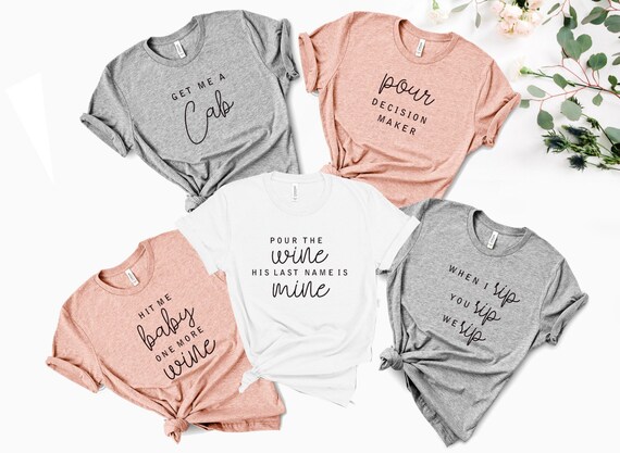 Wine bridal hotsell party shirts