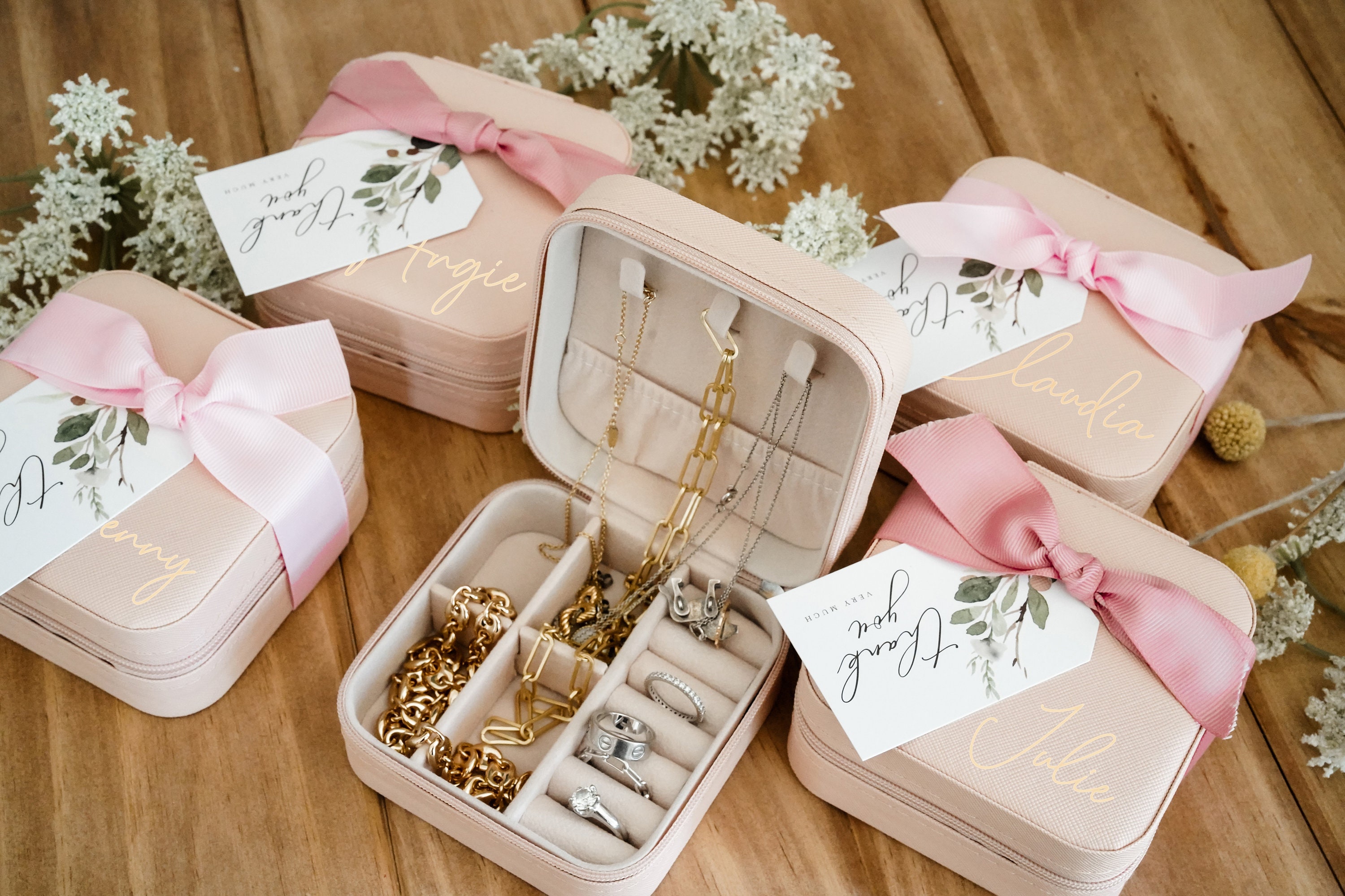  Personalized Jewelry Boxes, Bridesmaid Jewelry Box, Bridesmaid  Gift, Personalized Gift for Women