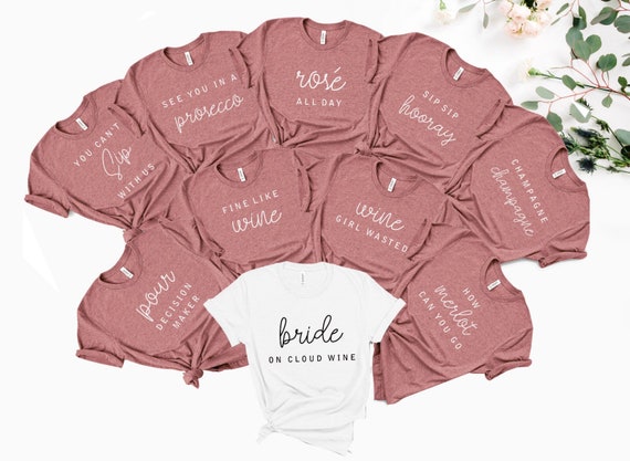 Wine bridal hotsell party shirts