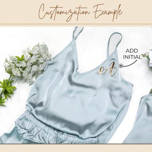 Bridesmaid Bridal Party Pajamas Camisole Set| Bridesmaid Proposal Gifts | Wedding Bridesmaid Pj Set| Bridesmaid Satin Cami Set- (Love Dust) image 9