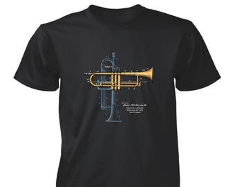 Trumpet Patent Tshirt // Music Patent // Patent Design // Patent Gift // Instrument Patent // Musician Gift