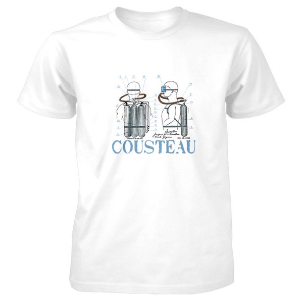 Cousteau Aqualung Patent Tshirt | Scuba Patent | Patent Design | Patent Gift | Scuba Gift