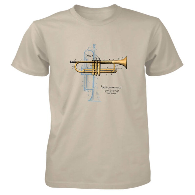 Trumpet Patent Tshirt // Music Patent // Patent Design // | Etsy
