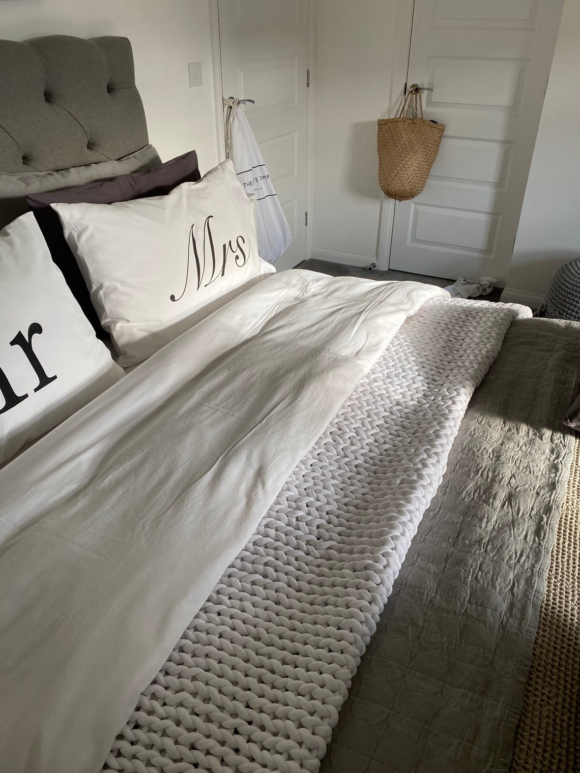Handmade white blanket throw Etsy Nederland
