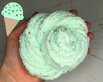 Mint chocolate chip micro floam Slime (scented)
