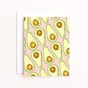 Watercolor Avocado Note Card, Avocado Thank You Cards, Avocado Art, Avocado Stationery Set, Avocado Greeting Card