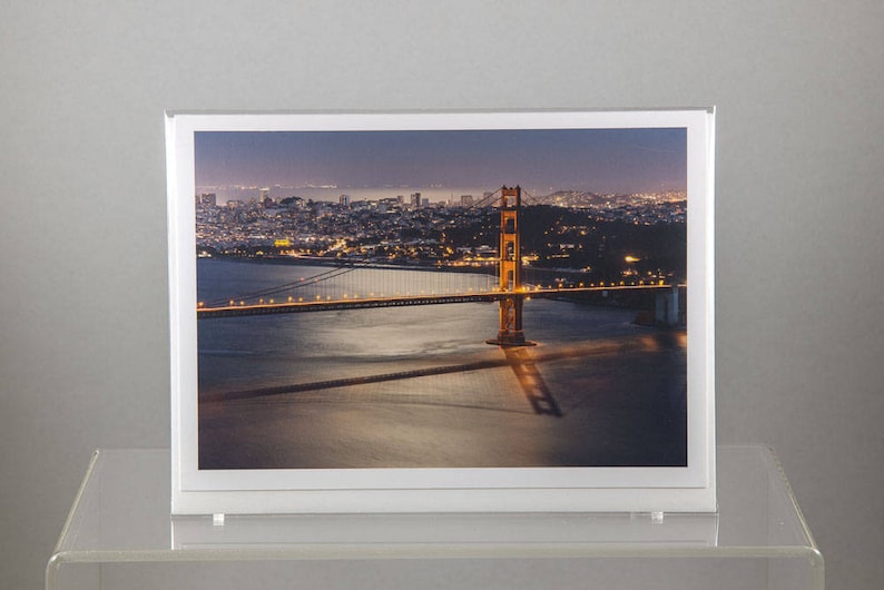 Golden Gate Bridge Tower In Moonlight San Francisco Greeting Card