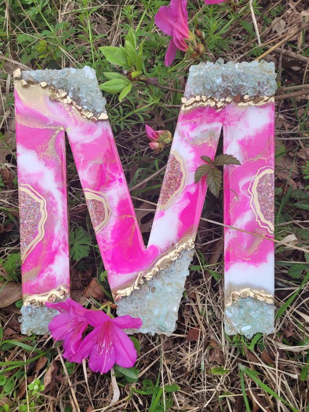 Resin Wall Art/letter Art/ Wood Letters/ Resin Art/geode Art Etsy