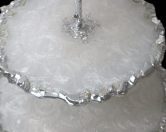 Charcuterie/ resin tiered tray/ extra large lavender dessert tray/wedding decor/ Lavender home decor