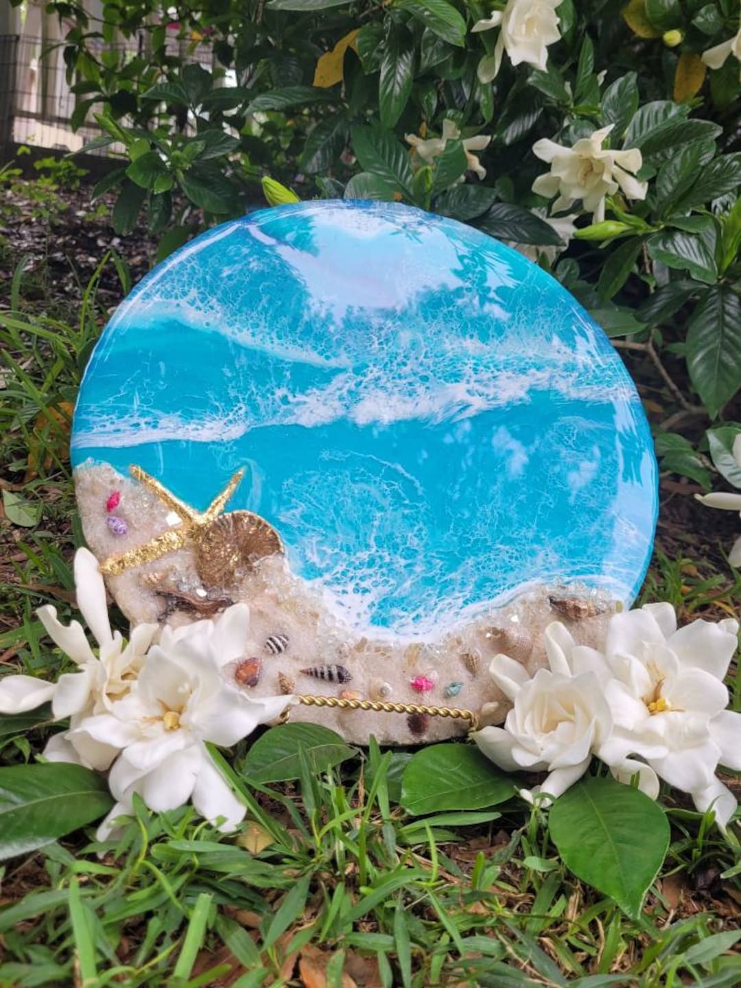 Ocean Resin/ Beach Art/ Resin Painting /painting of Etsy