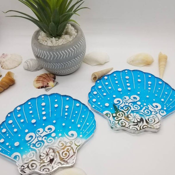 Seashell Coasters - Etsy